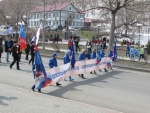 В Петропавловске встретили Первомай традиционным шествием украшенных колонн трудящихся